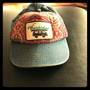 RVCA hat with wanderlust patch